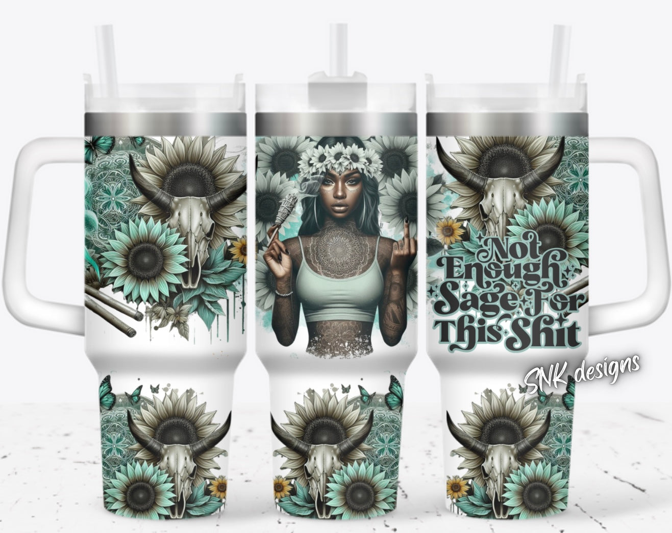 Girl Tattoo With Cow And Flower Custom Stanley Cup 40 oz 30 oz Tumbler With HandleTVC2301705