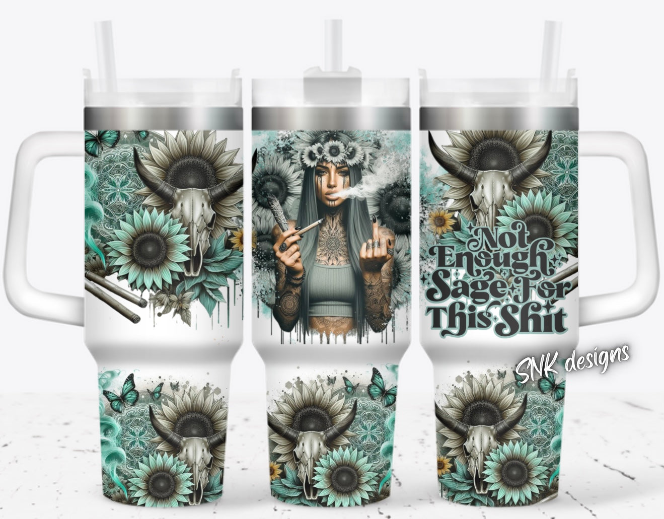 Girl Tattoo With Cow And Flower Custom Stanley Cup 40 oz 30 oz Tumbler With HandleTVC2301705