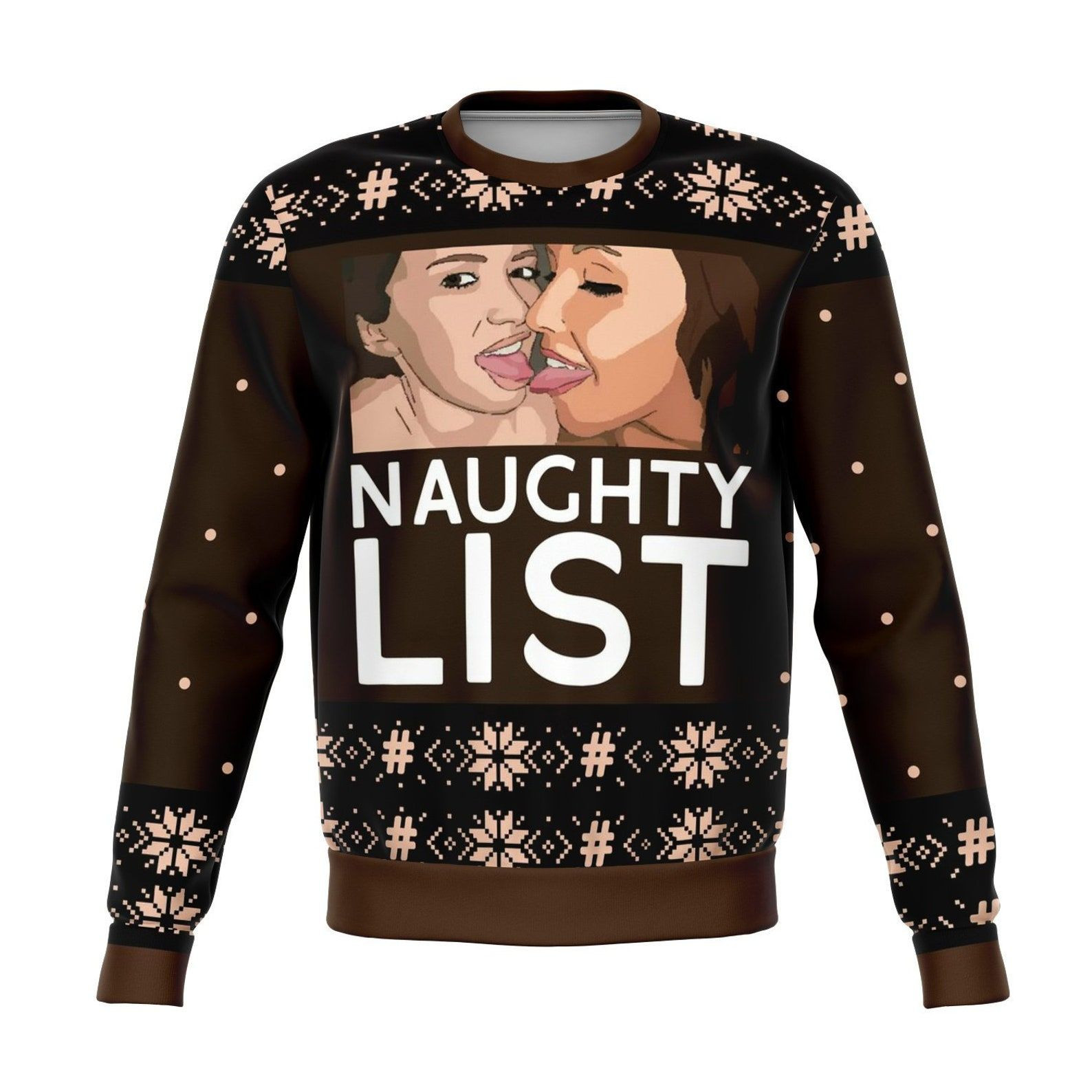 Girls Do Naughty List Ugly Christmas Sweater Adult 3D Funny Matching for family