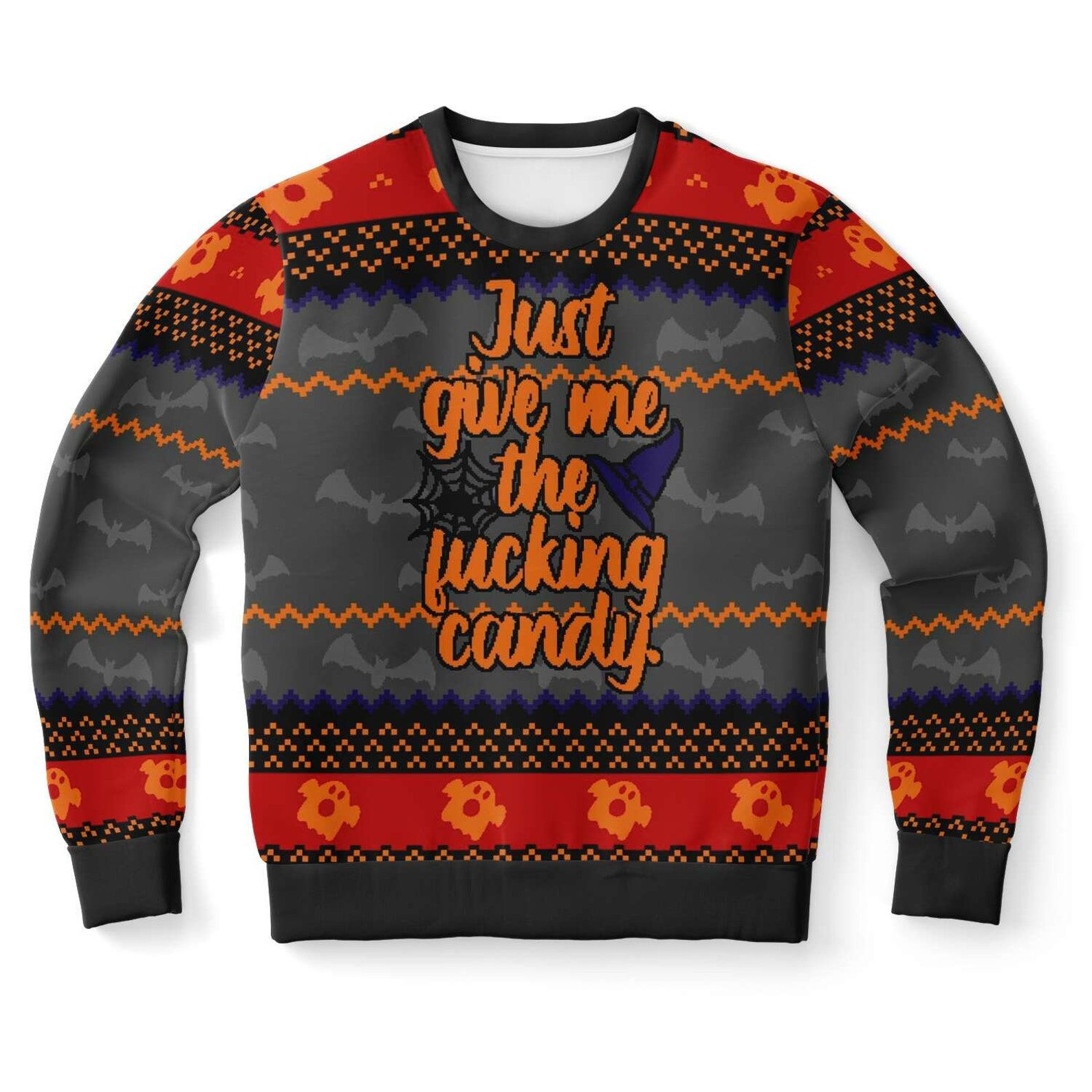 Give Me The F Candy Ugly Christmas Sweater Adult 3D Funny Matching for family