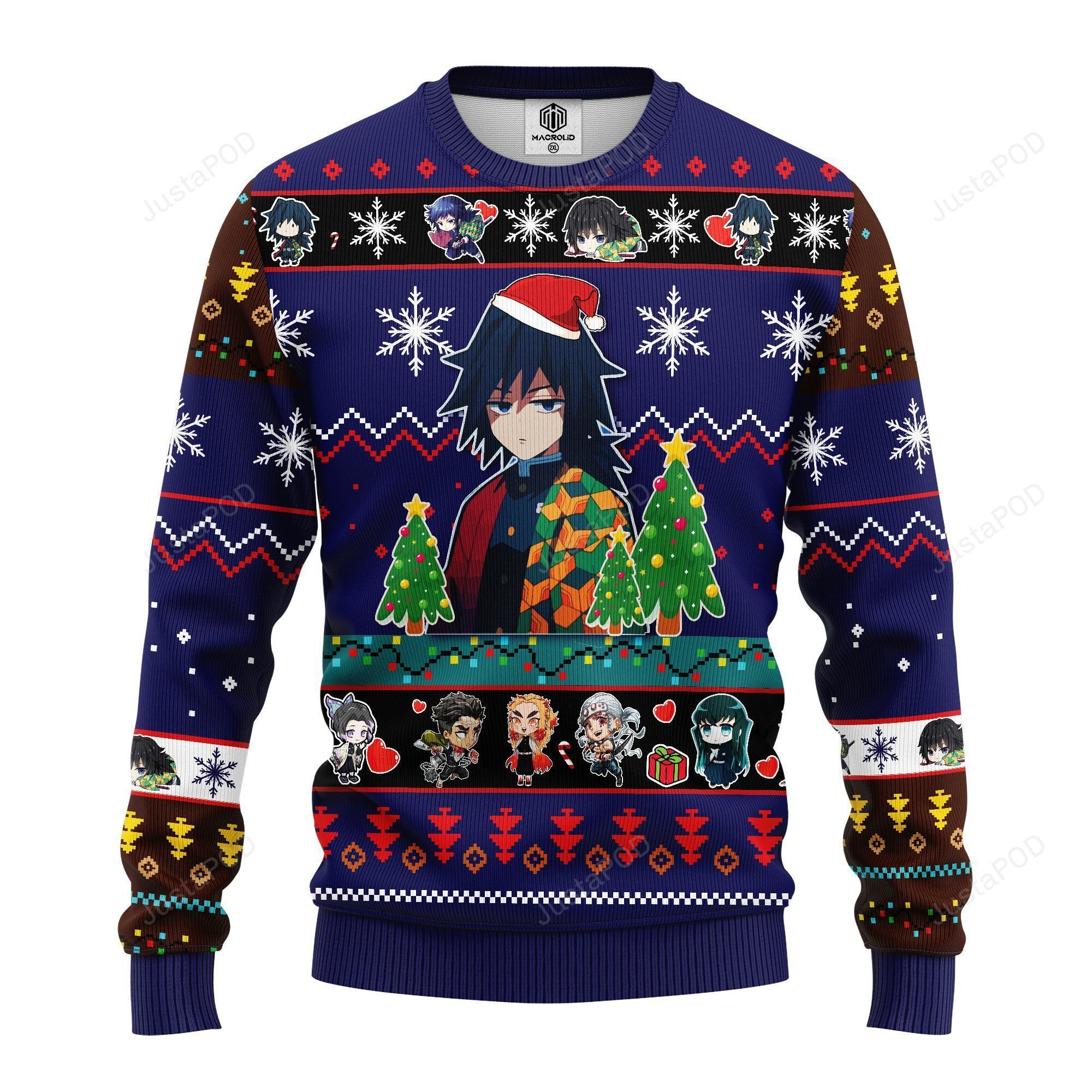 Giyu Tomioka Christmas Demon Slayer Anime Ugly Christmas Sweater Adult 3D Funny Matching for family