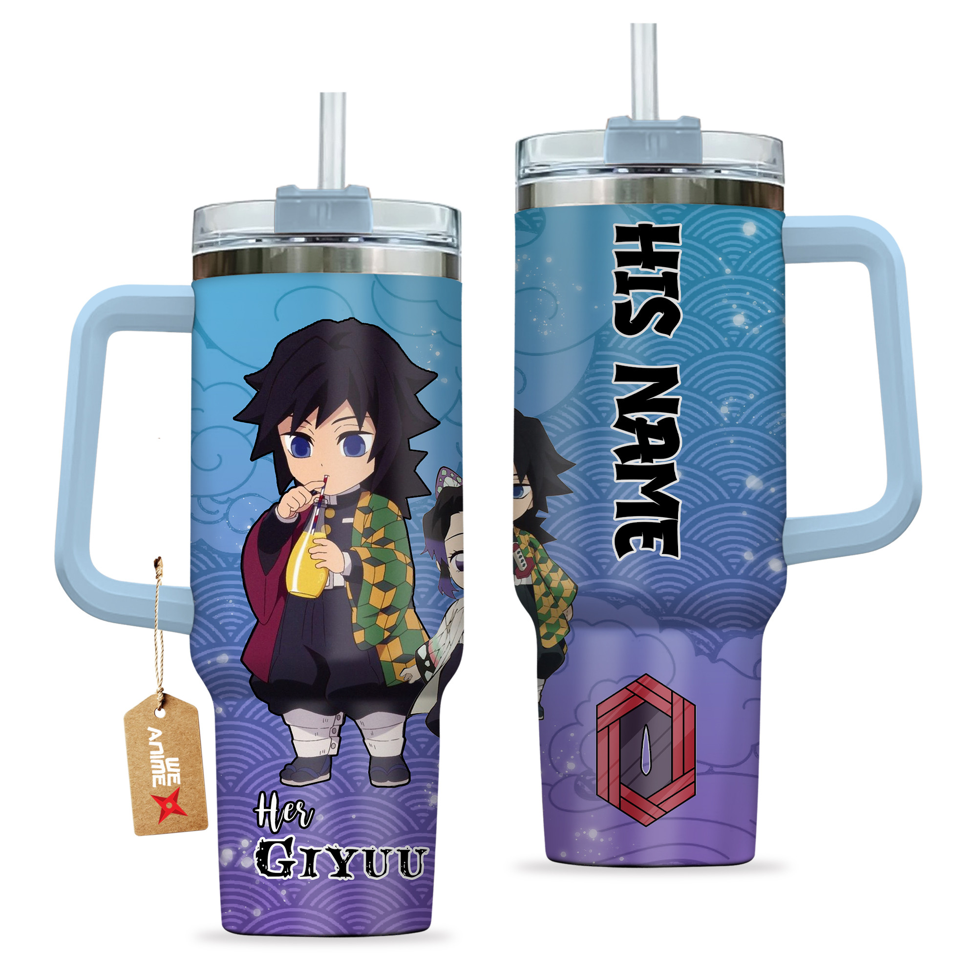 Giyu Tomioka Demon Slayer Anime Valentine Custom Stanley Cup 40 oz 30 oz Tumbler With HandleTVC2301167 - Image 2