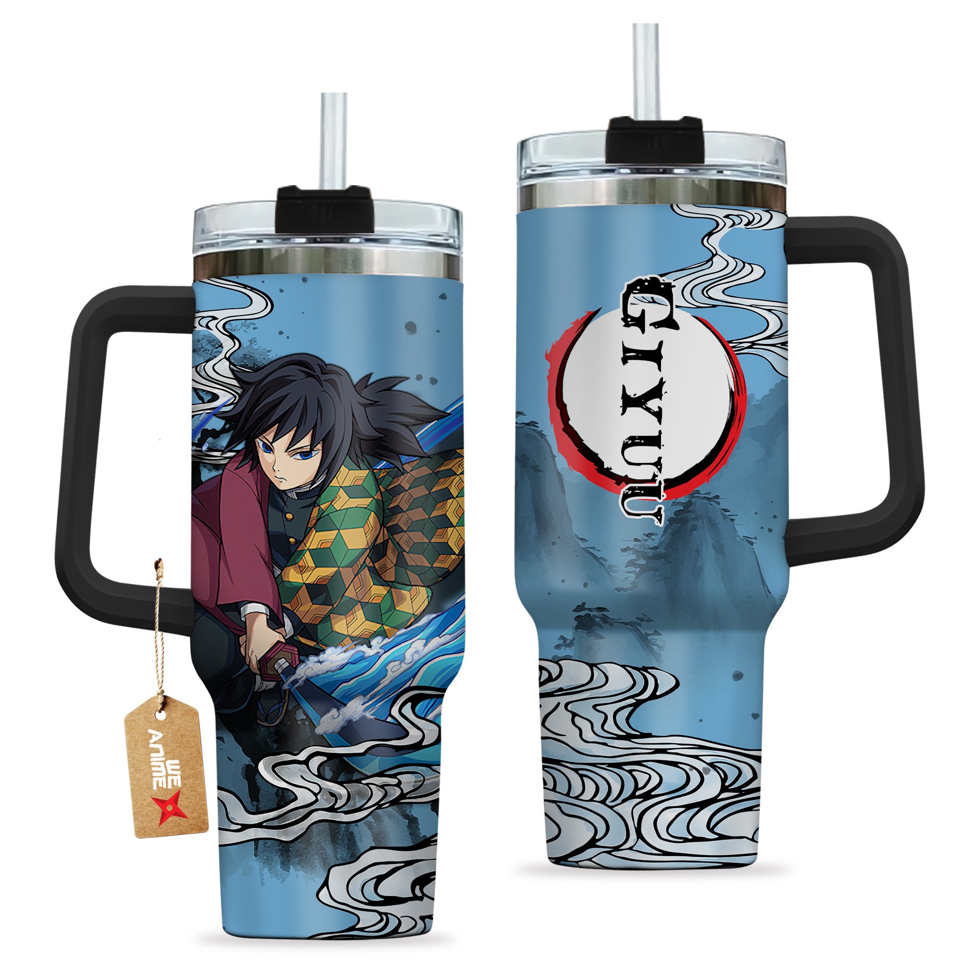 Giyu Tomioka Kimestu no Yaiba Anime Custom Stanley Cup 40 oz 30 oz Tumbler With HandleTVC2301204