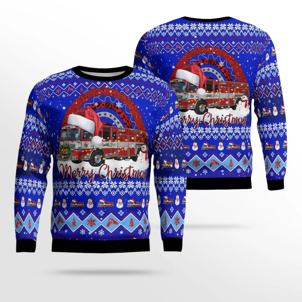 Glen Burnie Anne Arundel County Maryland Ferndale Volunteer Fire Company 34 Christmas Ugly Sweater Xmas Unisex Sweater Christmas Gifts For Men Women