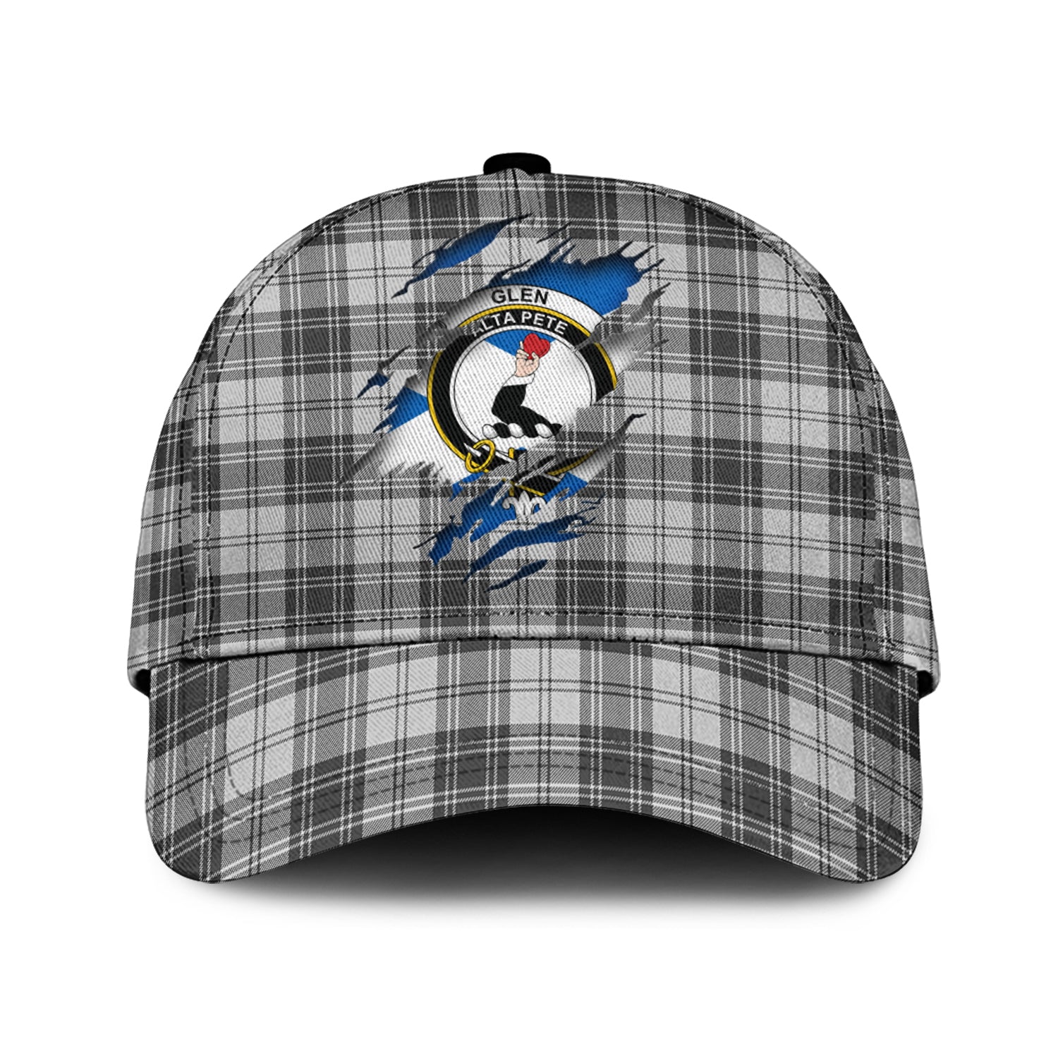 Glen Tartan Plaid Cap, Family Crest In Me Style Tartan Baseball Cap TS23 Trucker Hats Custom Hats Gifts For Men & Women