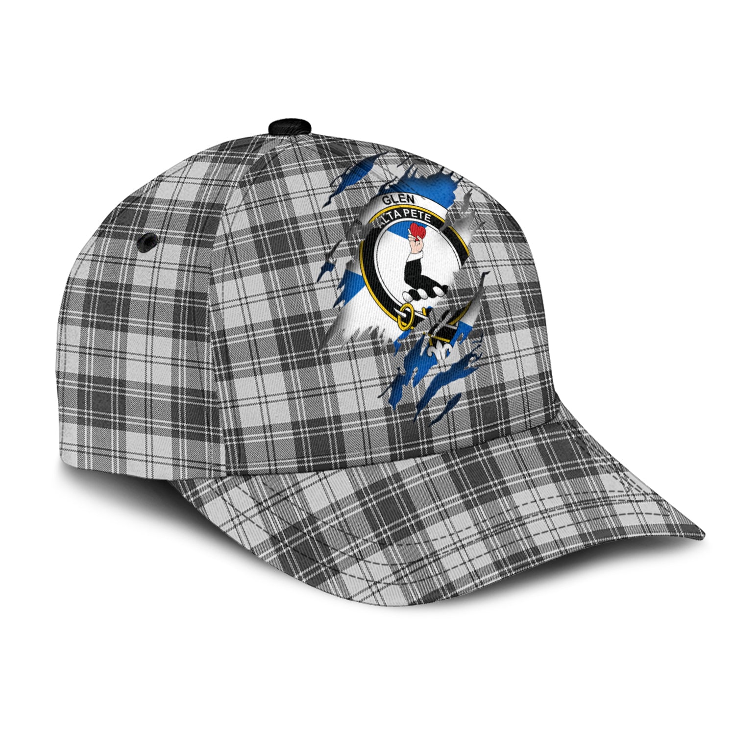 Glen Tartan Plaid Cap, Family Crest In Me Style Tartan Baseball Cap TS23 Trucker Hats Custom Hats Gifts For Men & Women