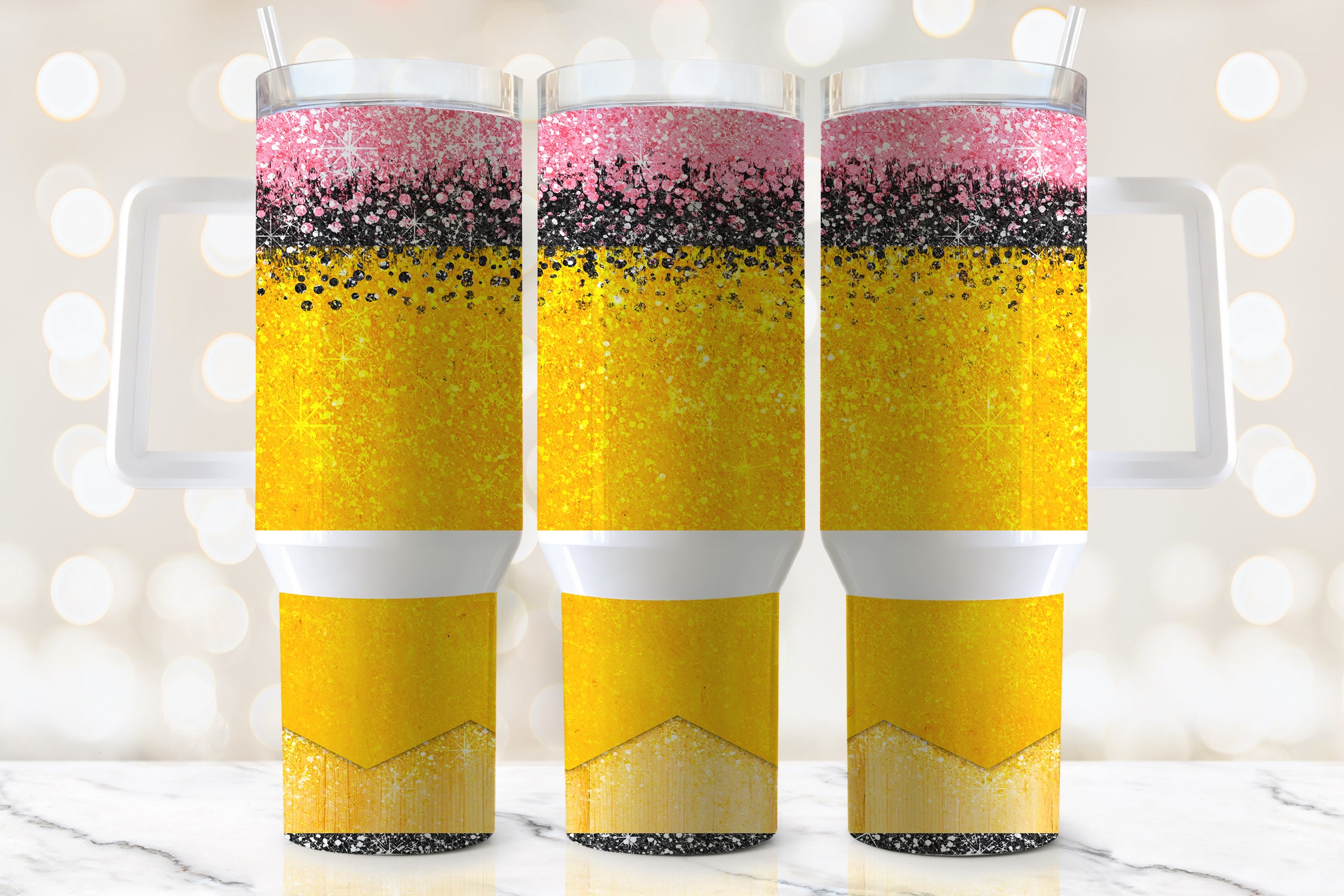 Glitter Pencil Back To School Custom Stanley Cup 40 oz 30 oz Tumbler With HandleTVC2301947