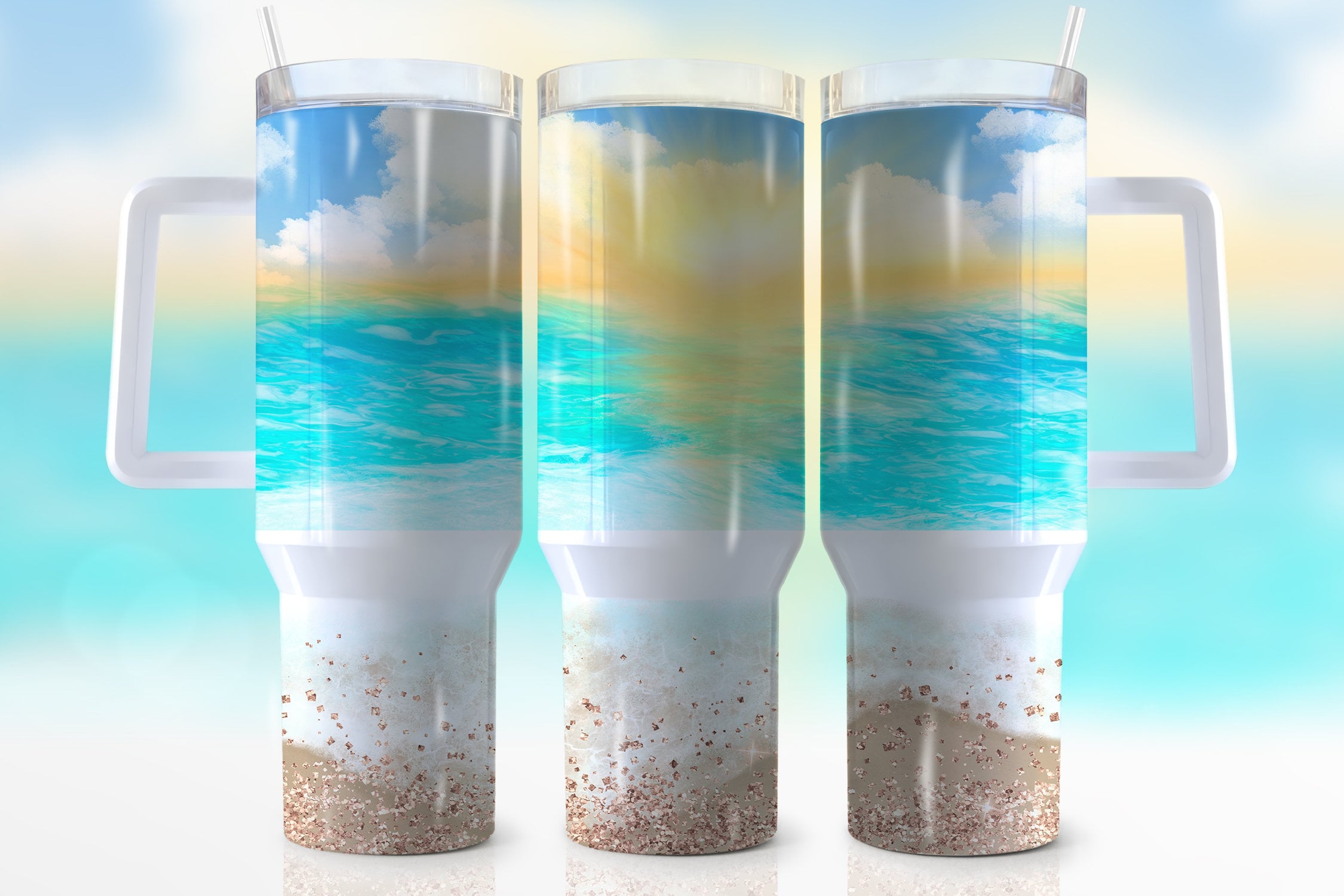 Glitter Sand Beach Custom Stanley Cup 40 oz 30 oz Tumbler With HandleTVC2301946