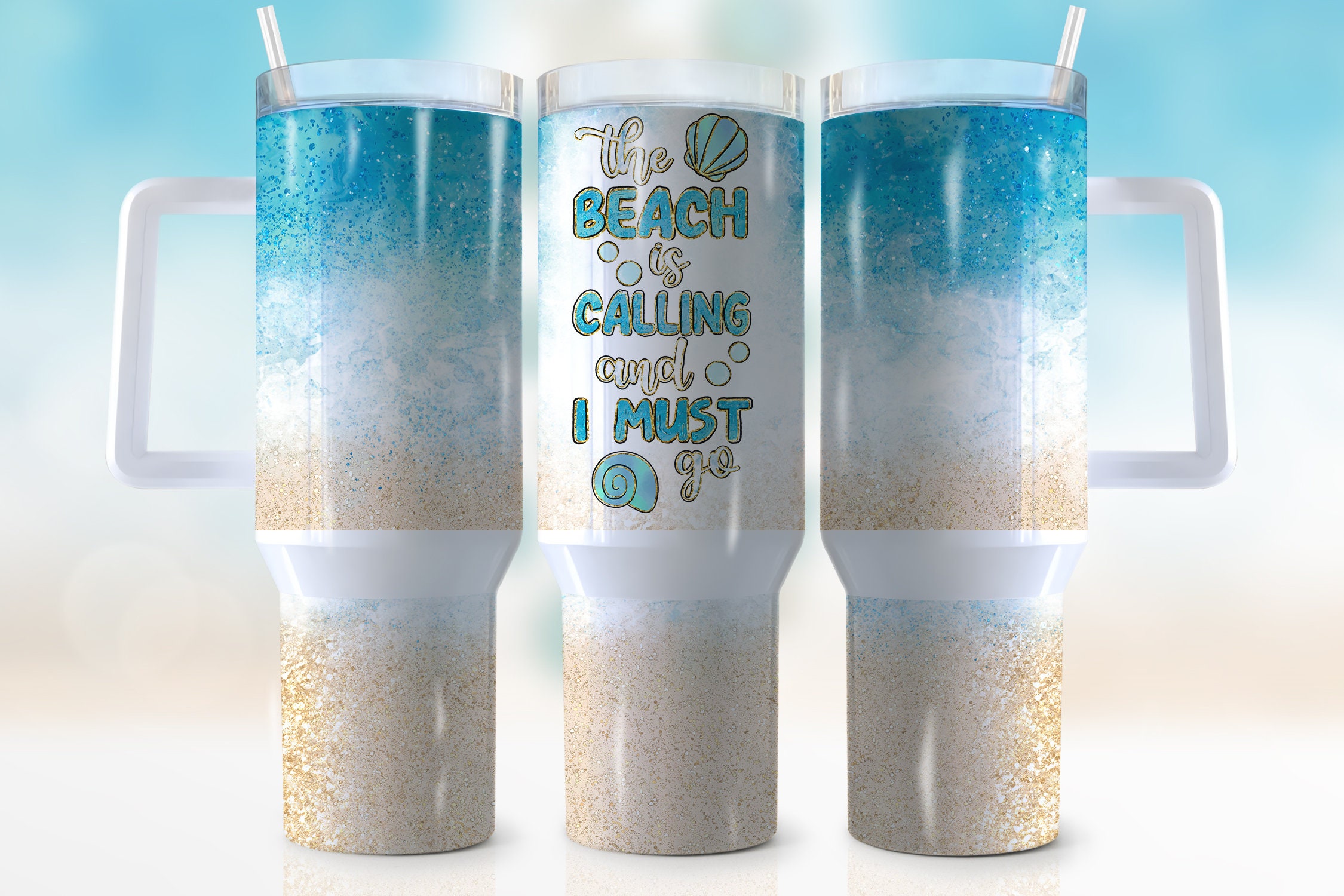Glitter Sand Beach Custom Stanley Cup 40 oz 30 oz Tumbler With HandleTVC2301947