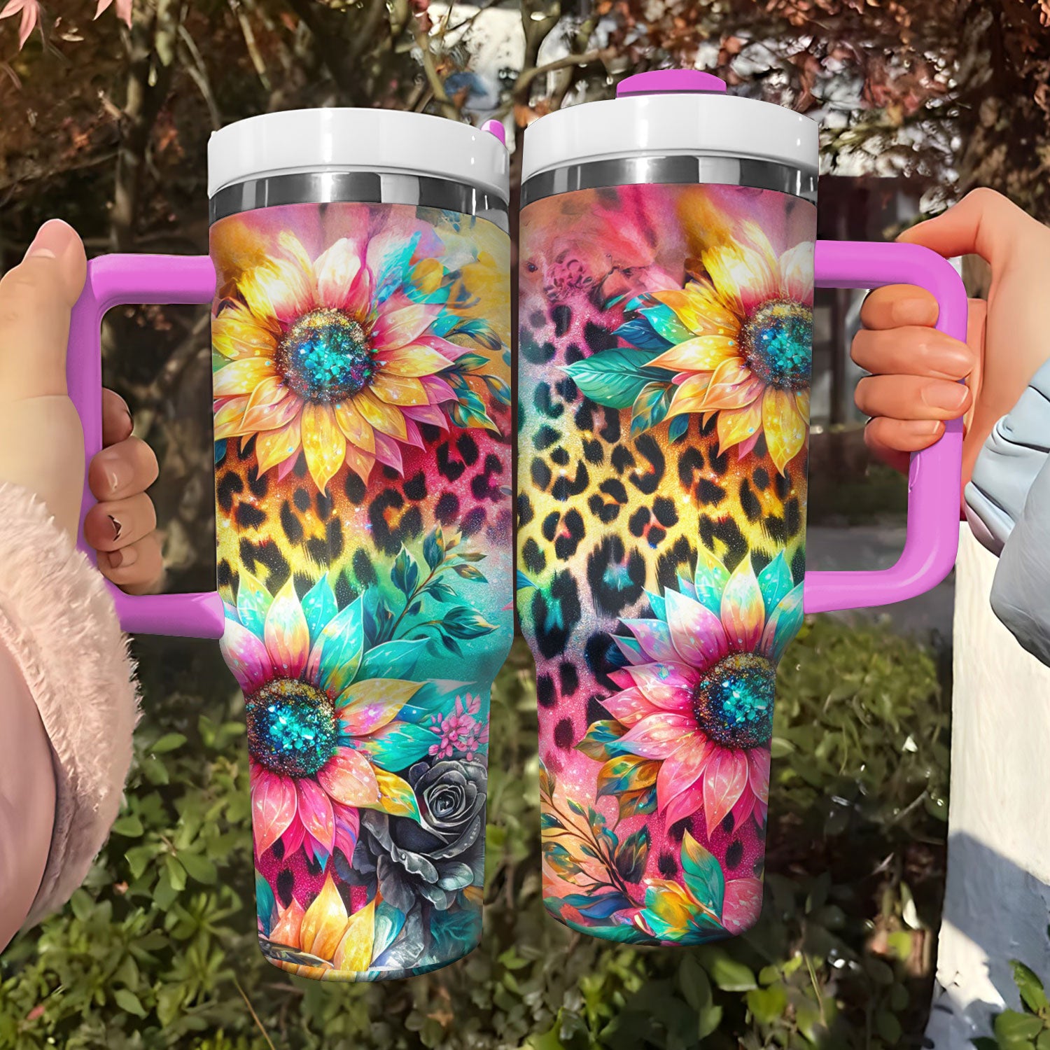 Glitter Sunflowers Custom Stanley Cup 40 oz 30 oz Tumbler With HandleTVC2301725
