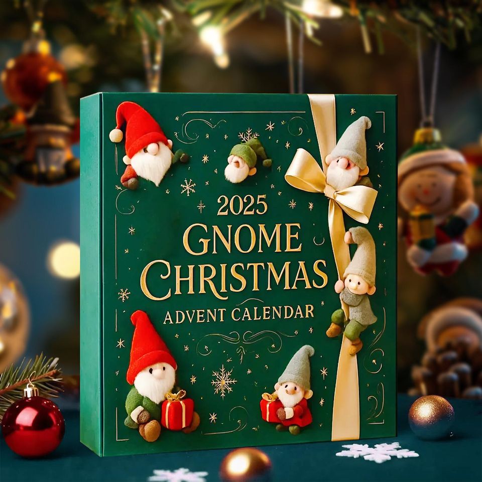 Gnome Christmas Advent Calendar 2025, Gnome Xmas FigurinesChristmas Ornament Countdown Calendar Acrylic 2D Flat - Image 5