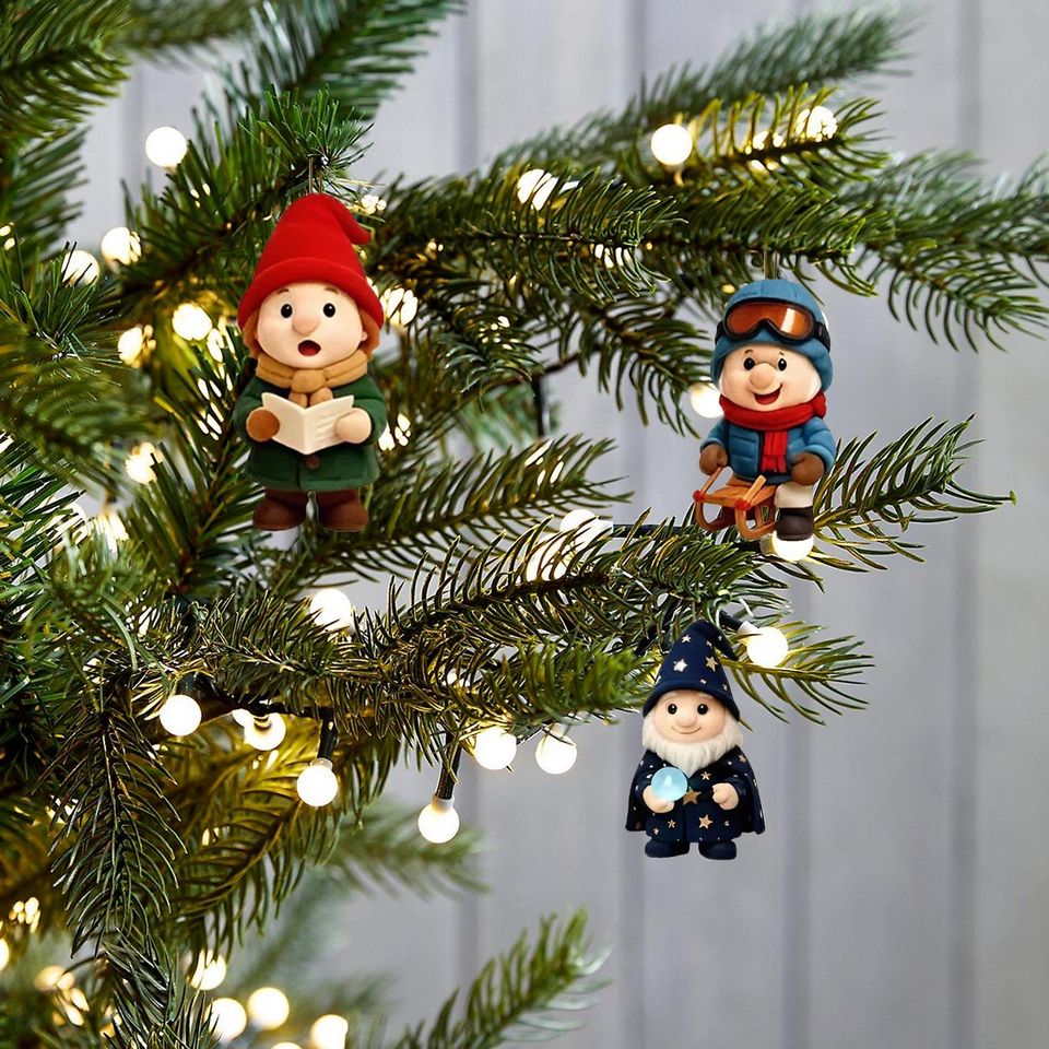 Gnome Christmas Advent Calendar 2025, Gnome Xmas FigurinesChristmas Ornament Countdown Calendar Acrylic 2D Flat - Image 7