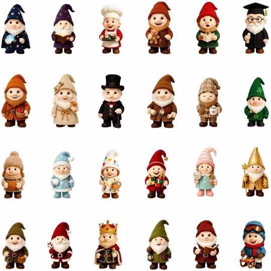 Gnome Christmas Advent Calendar 2025, Gnome Xmas FigurinesChristmas Ornament Countdown Calendar Acrylic 2D Flat - Image 14