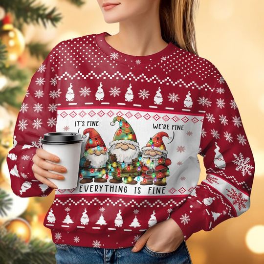 Gnomes Ugly Christmas Sweater - Festive and Fun Holiday Wear - Image 12