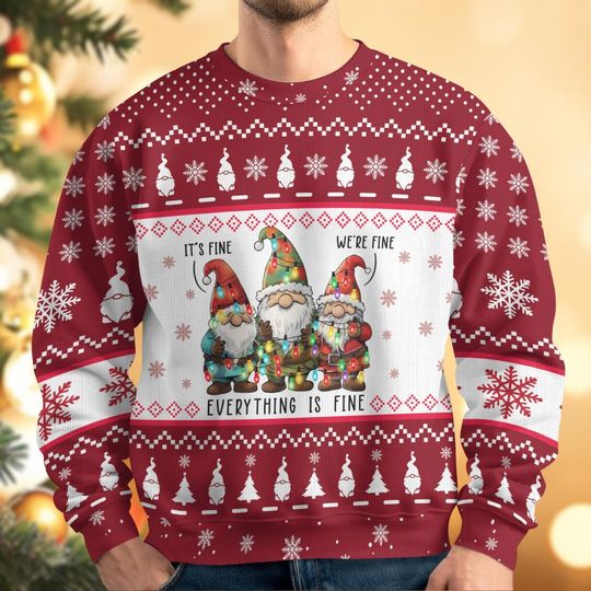 Gnomes Ugly Christmas Sweater - Festive and Fun Holiday Wear - Image 11