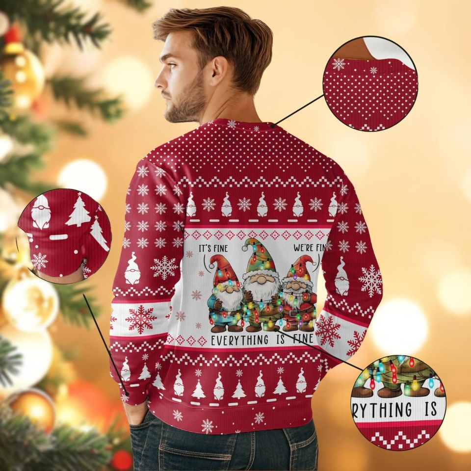 Gnomes Ugly Christmas Sweater - Festive and Fun Holiday Wear - Image 4