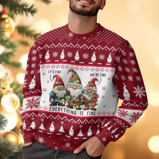 Gnomes Ugly Christmas Sweater - Festive and Fun Holiday Wear - Image 15
