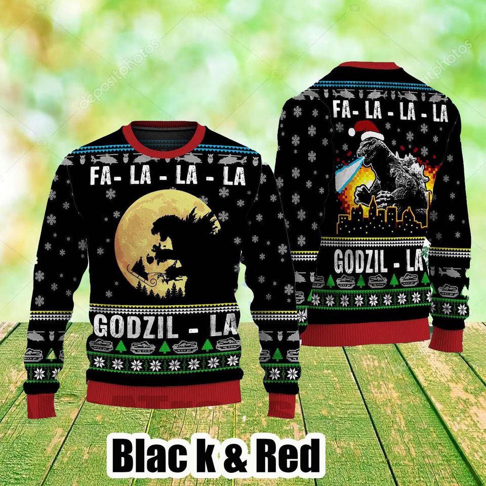 Go.zilla Ugly Sweater, Christmas Tree From All Go.zillas Sweater