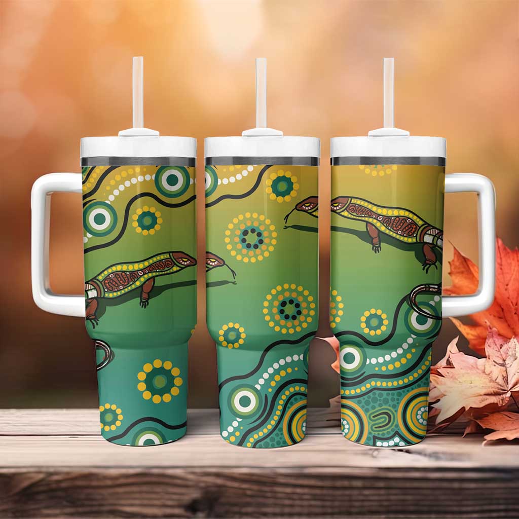 Goanna Aboriginal-style Dot Artwork Custom Stanley Cup 40 oz 30 oz Tumbler With HandleTVC2301334