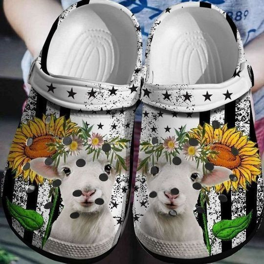 Goat Sunflower Gift For Lover Rubber clog Shoes Comfy Footwear