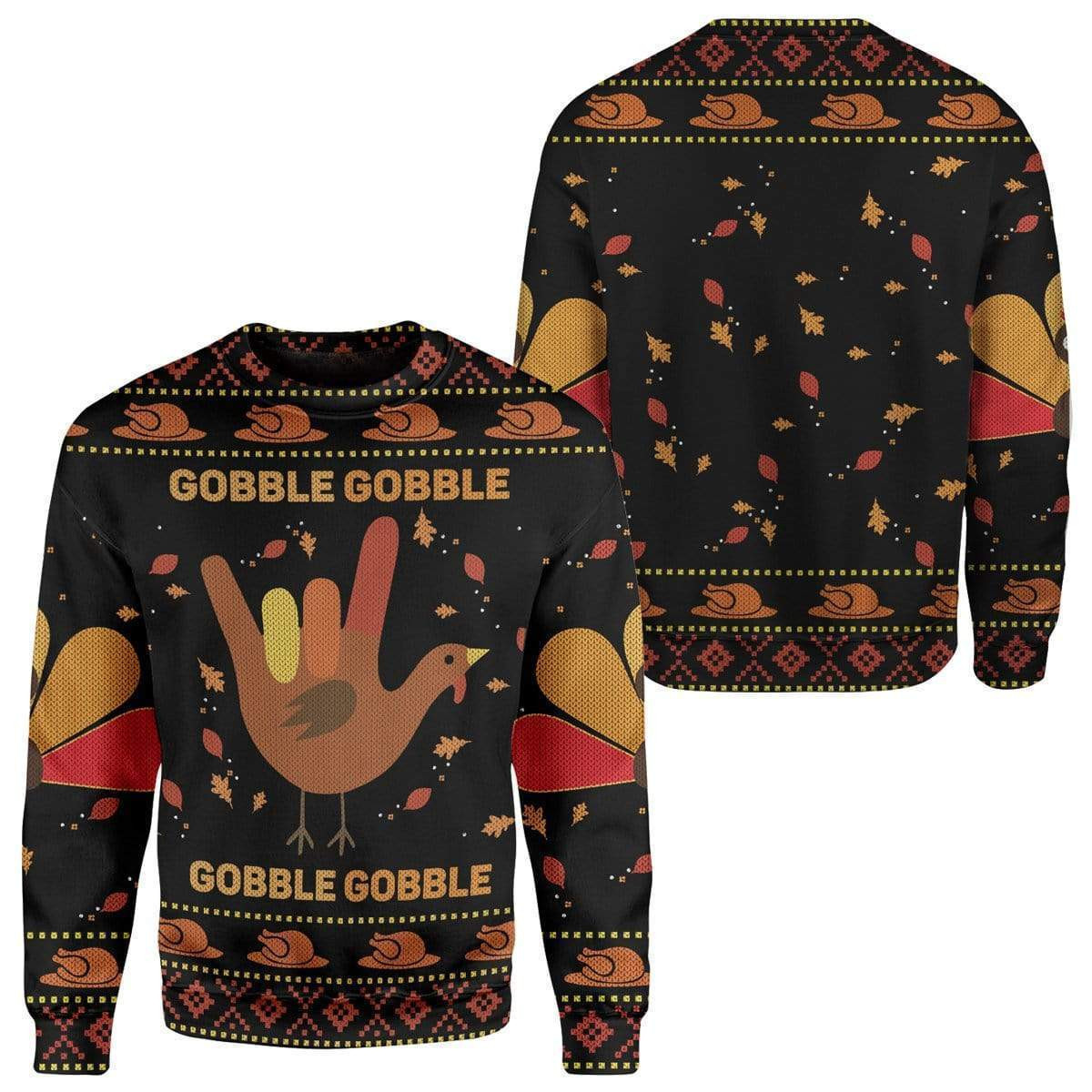Gobble Ugly Christmas Sweater Adult 3D Funny Matching for family