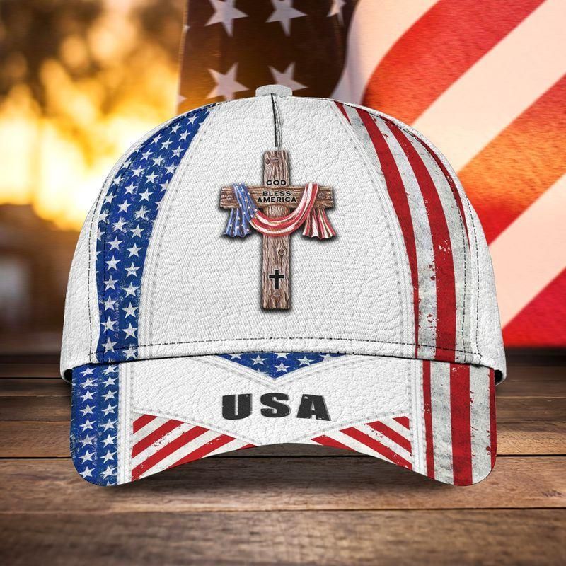 God Bless America Classic Cap Baseball Cap Trucker Hats Custom Hats Gifts For Men & Women