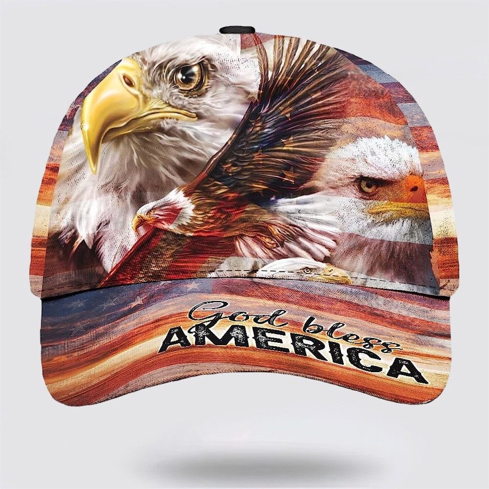God Bless America Eagle Baseball Cap, Christian, Jesus Hat Trucker Hats Custom Hats Gifts For Men & Women