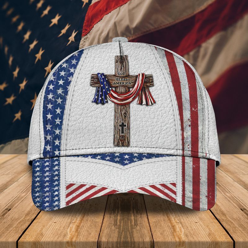 God Bless America The Cross Fashionable Classic Cap Baseball Cap Trucker Hats Custom Hats Gifts For Men & Women