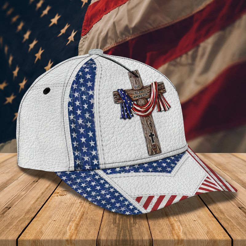 God Bless America The Cross Fashionable Classic Cap Baseball Cap Trucker Hats Custom Hats Gifts For Men & Women