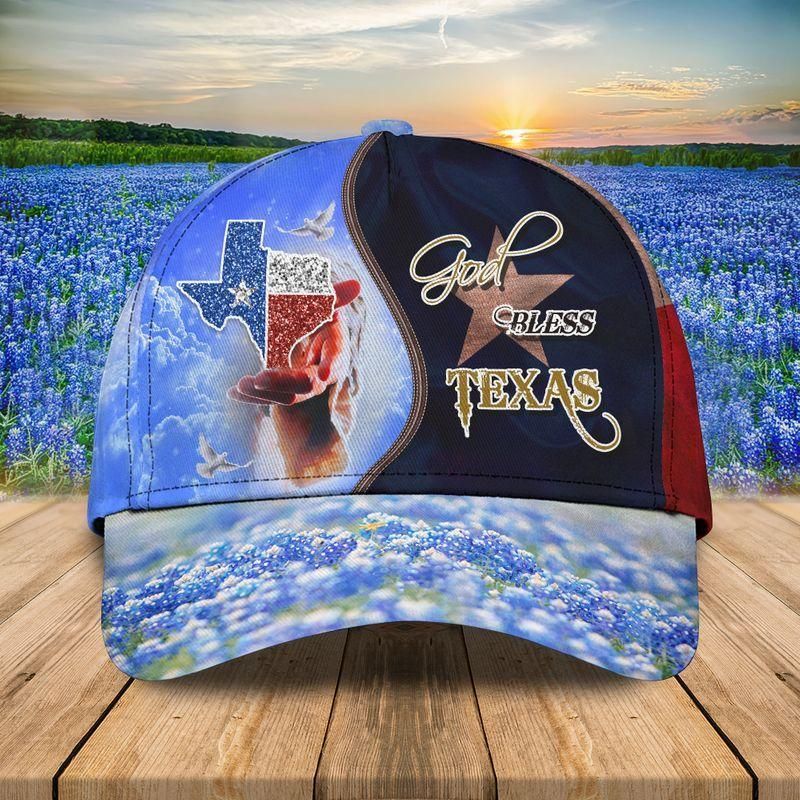 God Bless Texas Flag Classic Cap Baseball Cap Trucker Hats Custom Hats Gifts For Men & Women