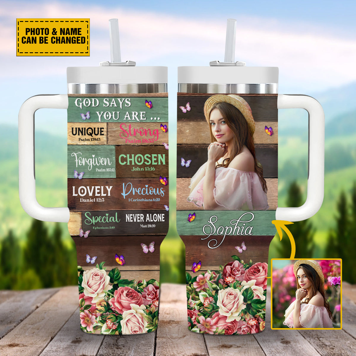 God Flower Photo Custom Stanley Cup 40 oz 30 oz Tumbler With HandleTVC2301694