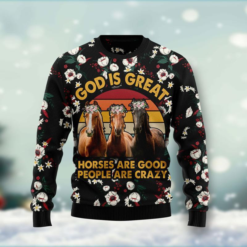 God Is Great Ugly Christmas Sweater Adult 3D Funny Matching for family