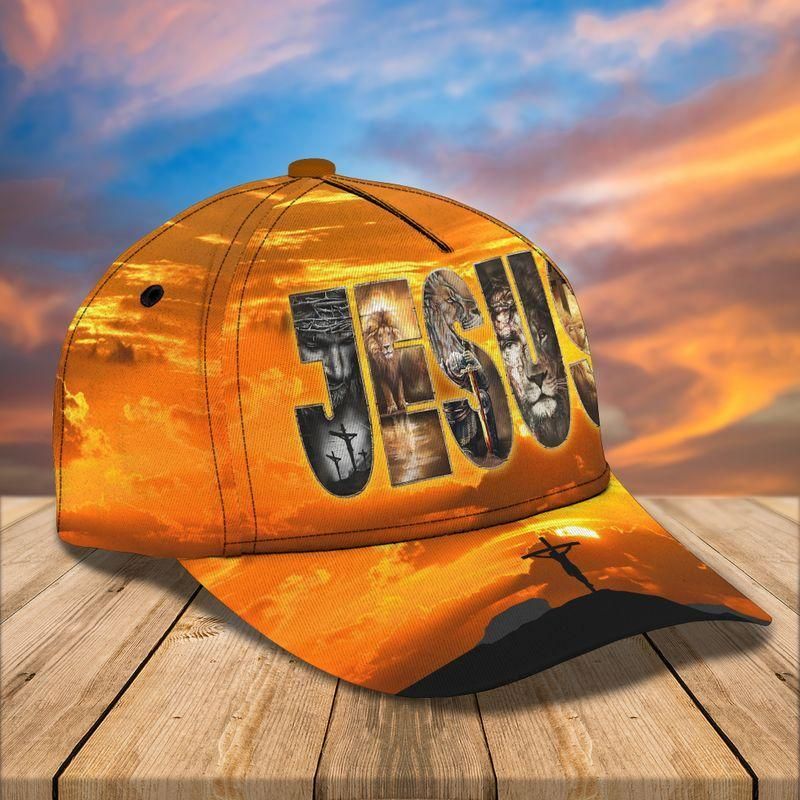 God Jesus And Lion Classic Cap Baseball Cap Trucker Hats Custom Hats Gifts For Men & Women