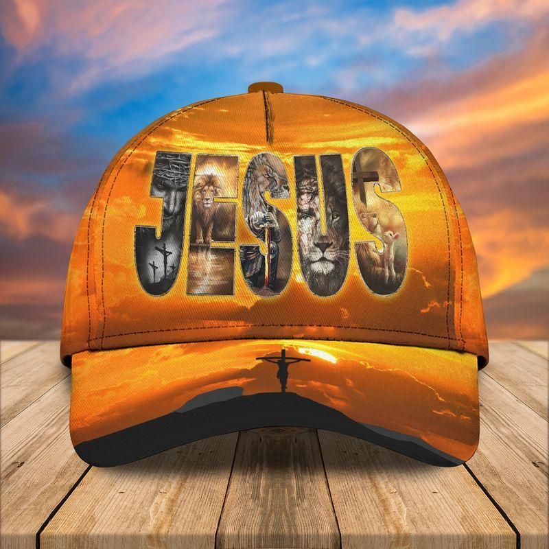 God Jesus And Lion Classic Cap Baseball Cap Trucker Hats Custom Hats Gifts For Men & Women