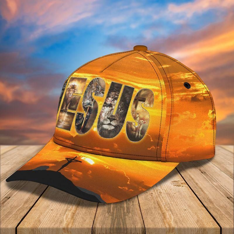 God Jesus And Lion Classic Cap Baseball Cap Trucker Hats Custom Hats Gifts For Men & Women