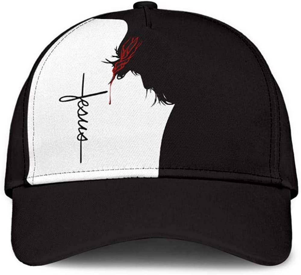 God Jesus Black and White Blood Style Classic Cap Trucker Hats Custom Hats Gifts For Men & Women