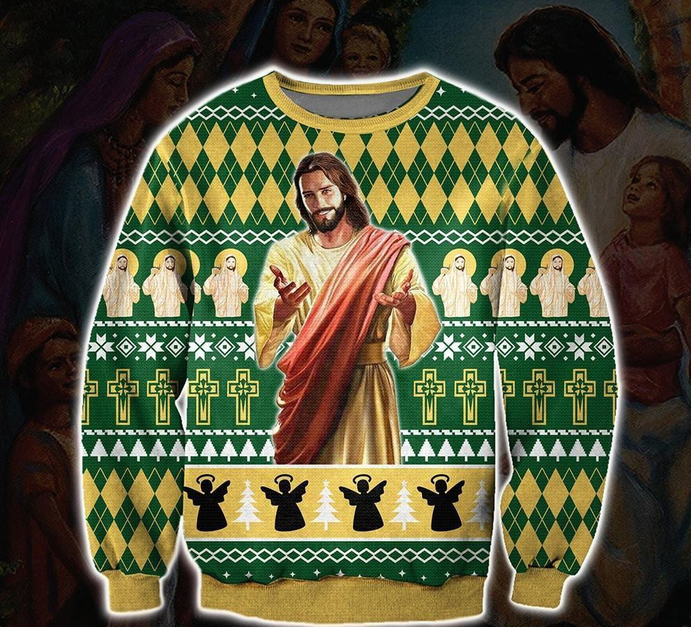 God Ugly Christmas Sweater Adult 3D Funny Matching for family
