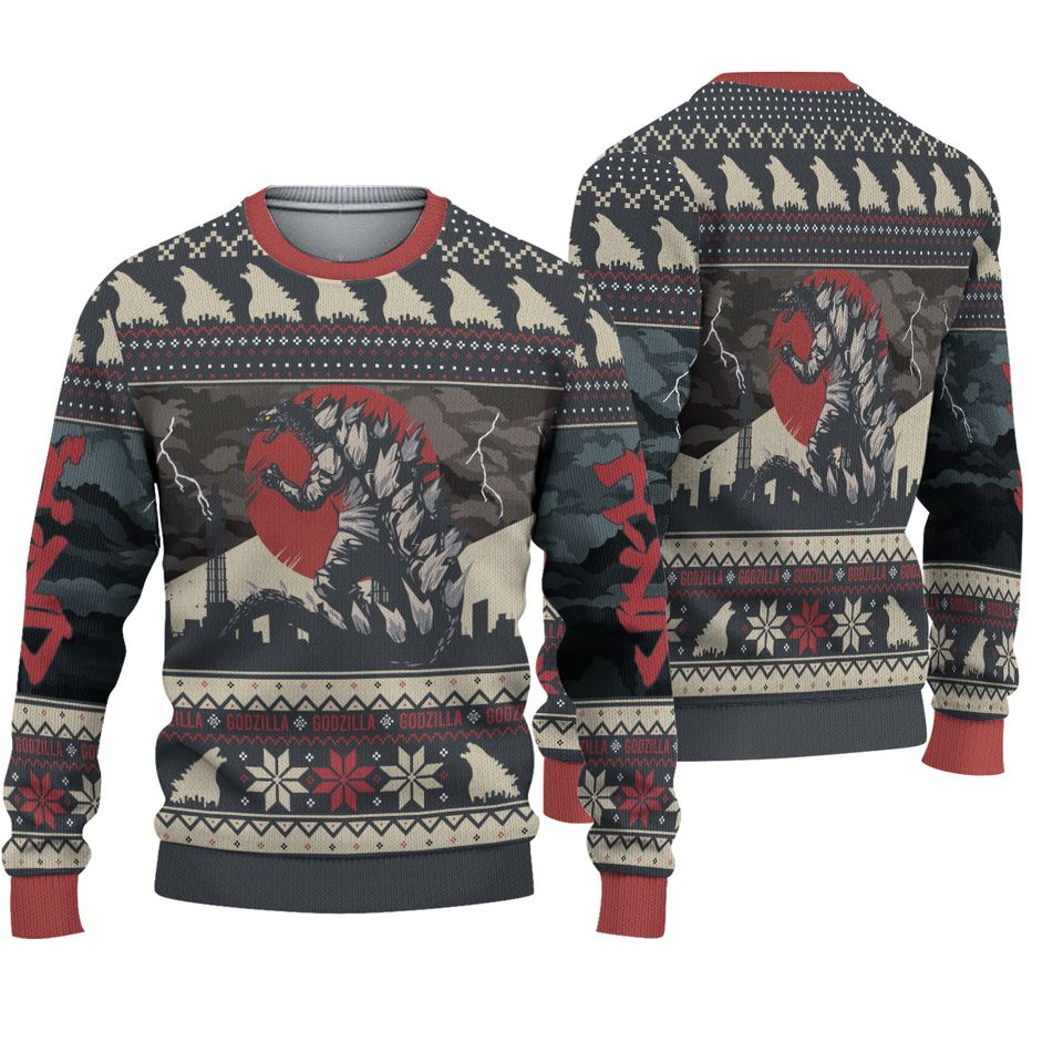 god zilla Movie Japanese Version 2023 Ugly Christmas Sweater