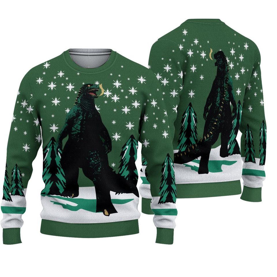 god zilla Movie Ugly Christmas Sweater