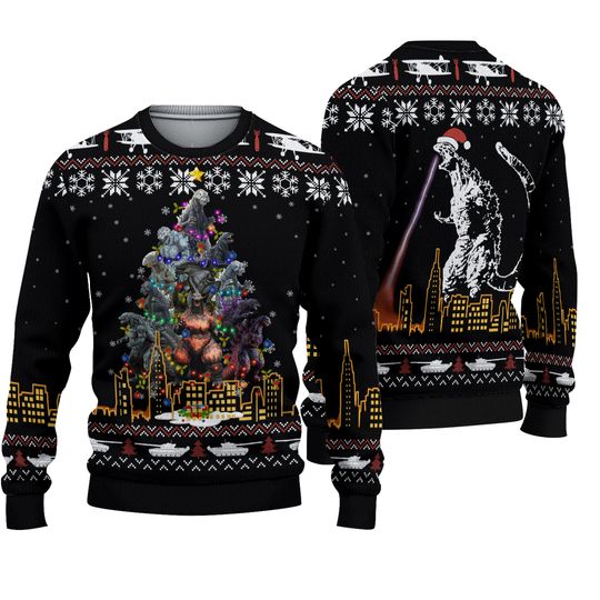 god zilla Movie Ugly Christmas Sweater Christmas Gift - Image 2