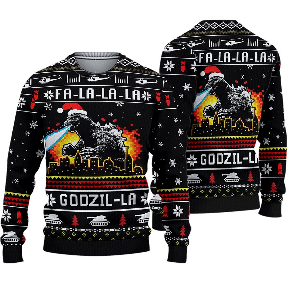 Godzil-la Ugly Christmas Sweater