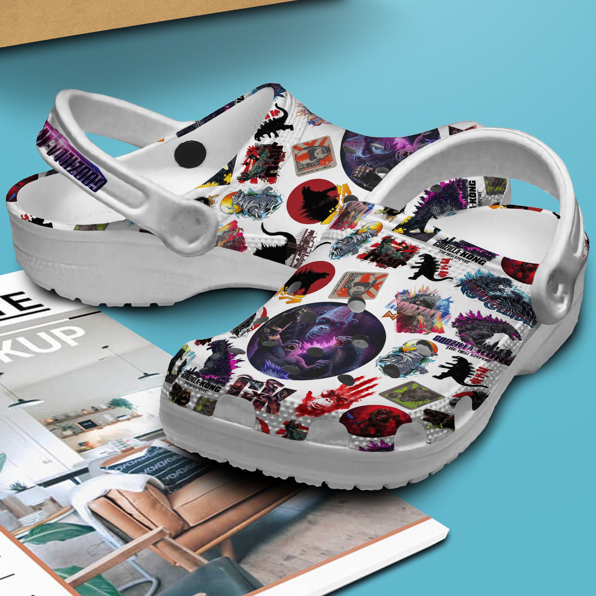 Godzilla And Kong Movie Crocs Crocband Clogs Shoes Comfortable For Men Women and Kids - Image 3