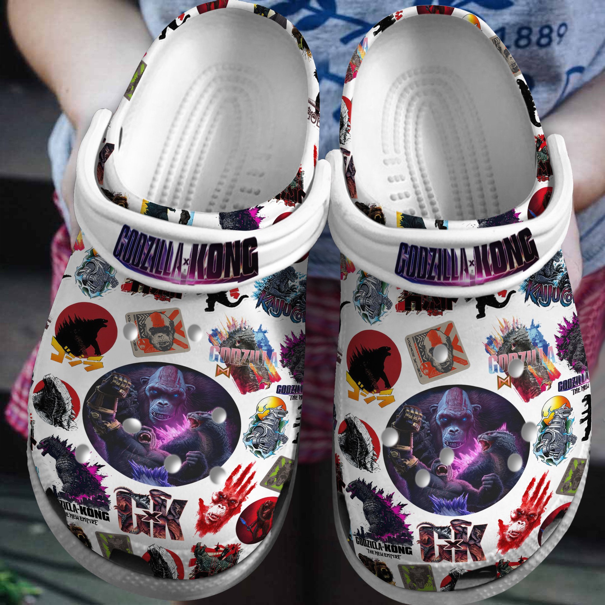Godzilla And Kong Movie Crocs Crocband Clogs Shoes Comfortable For Men Women and Kids