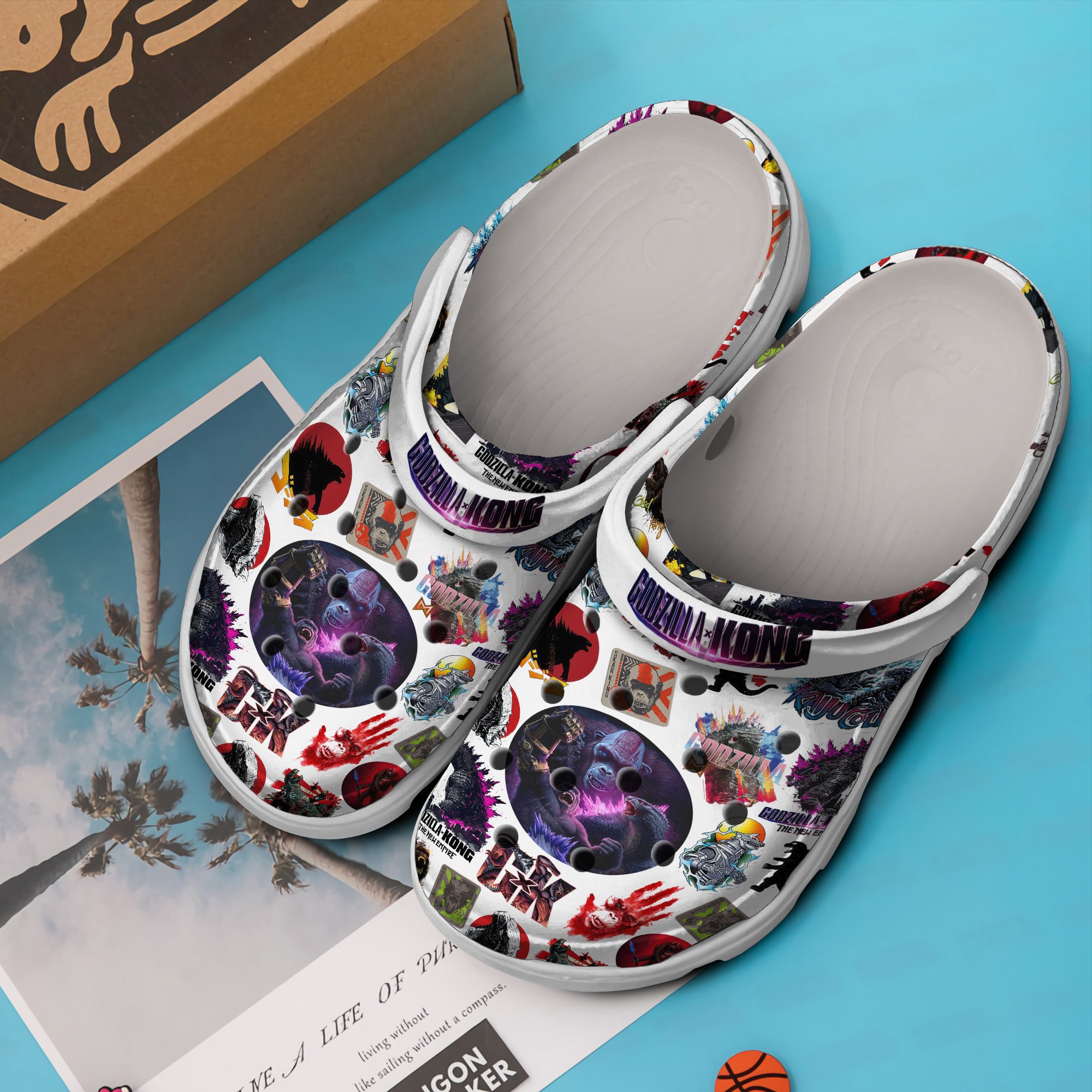 Godzilla And Kong Movie Crocs Crocband Clogs Shoes Comfortable For Men Women and Kids - Image 2