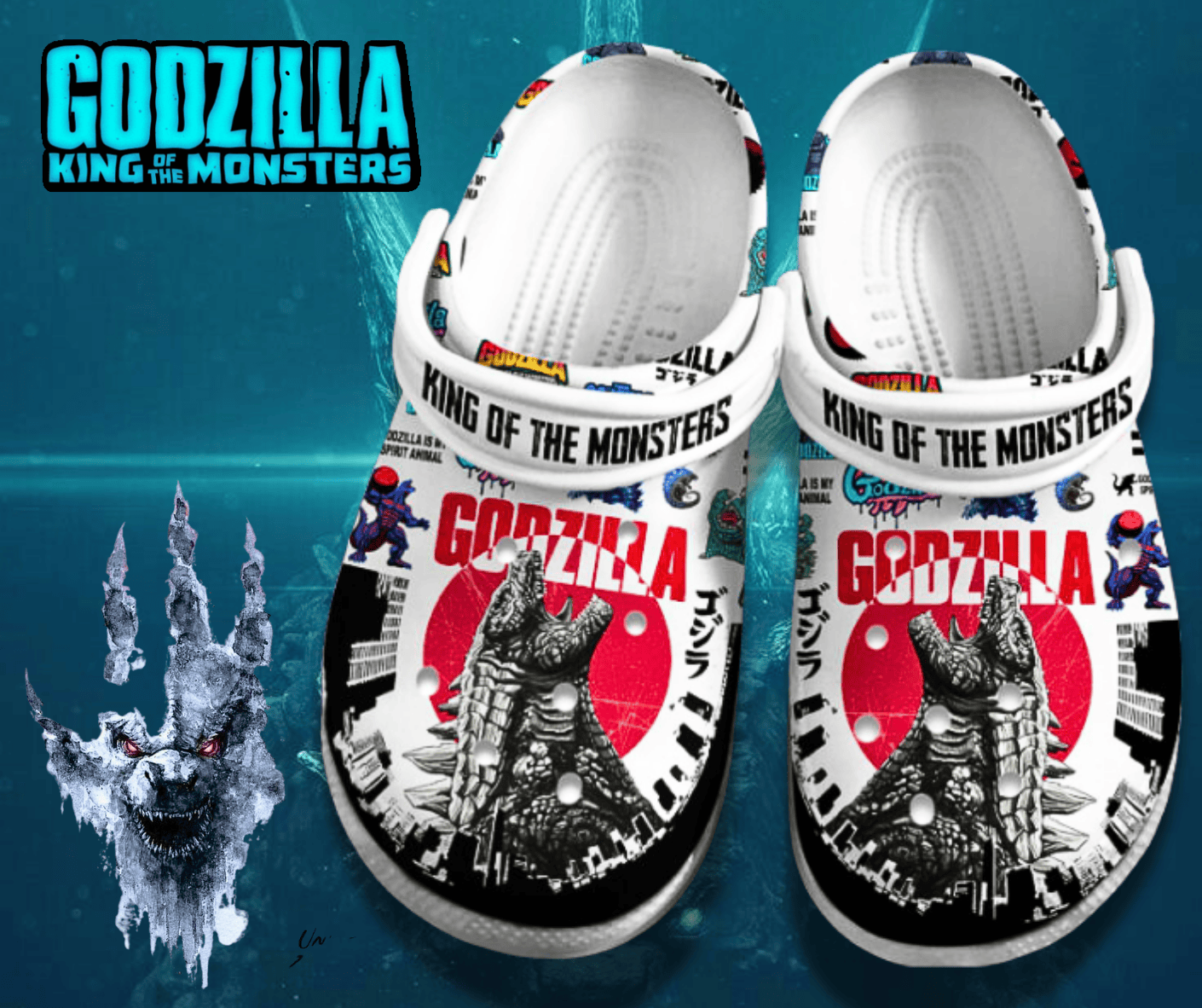 Godzilla: King of the Monsters Movies Crocs Crocband Clogs Shoes Comfortable For Men Women and Kids