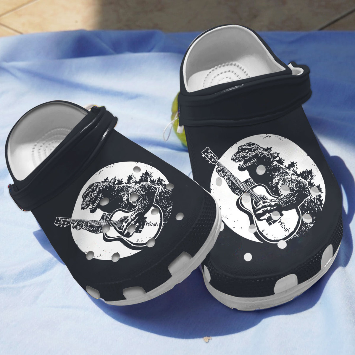 Godzilla Playing Guitar Crocs Crocband Clogs Shoes Comfortable For Men Women and Kids