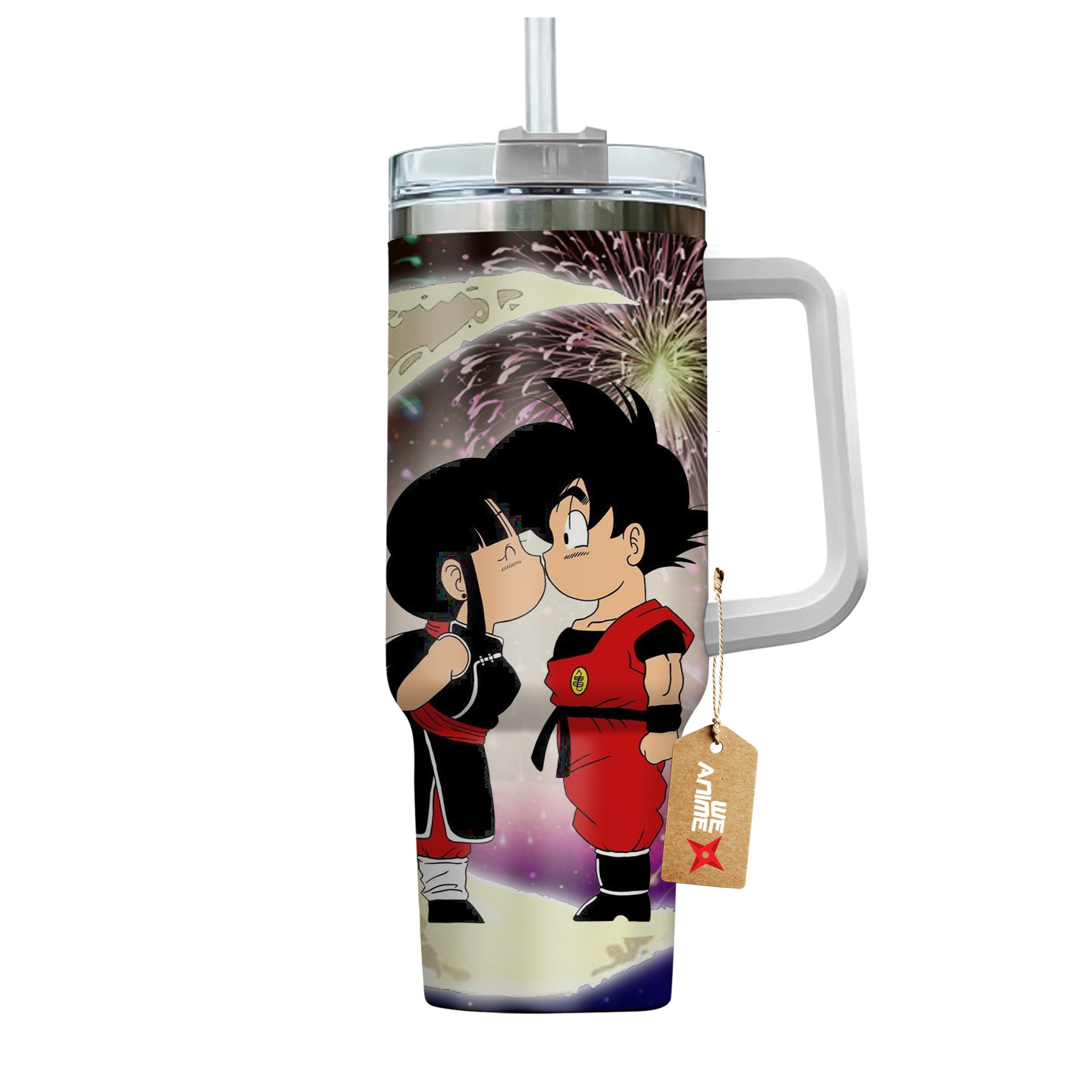 Goku & Chichi Dragon Ball Anime Valentine Custom Stanley Cup 40 oz 30 oz Tumbler With HandleTVC2301167 - Image 4