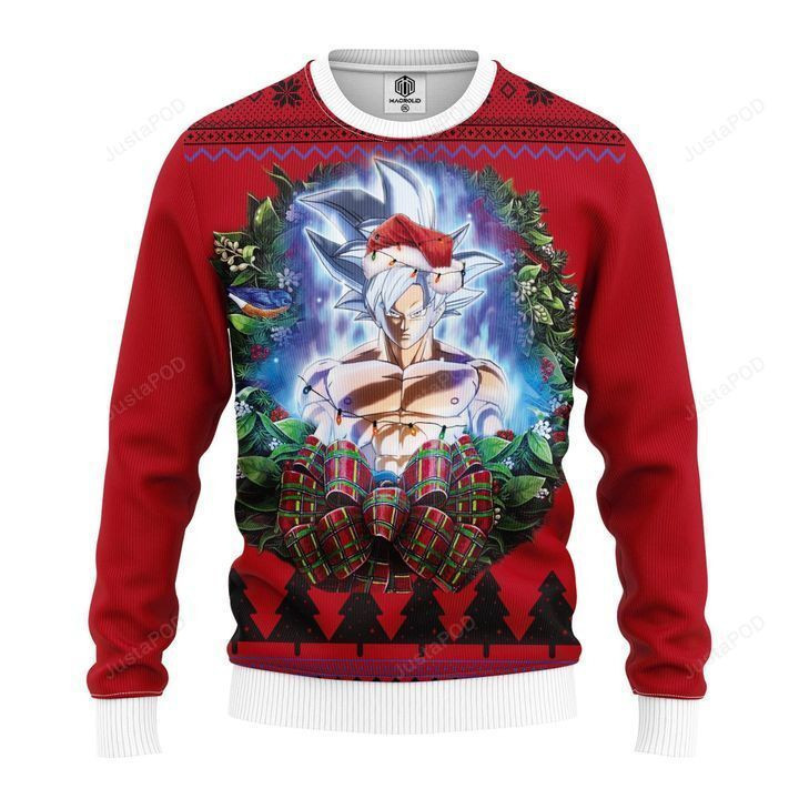 Goku Dragon Ball Vegeta Super Saiyan Noel Mc Ugly Christmas Sweater Adult 3D Funny Matching for family