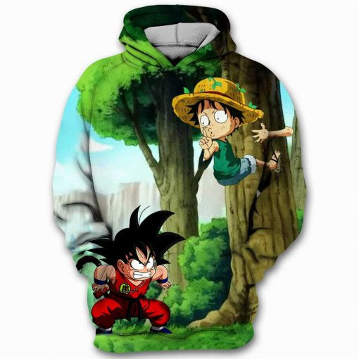 Goku Dragon Ball Z Dbz Monket D. Luffy Straw Hat One Piece 3D All Over Print Hoodie, Zip Hoodie