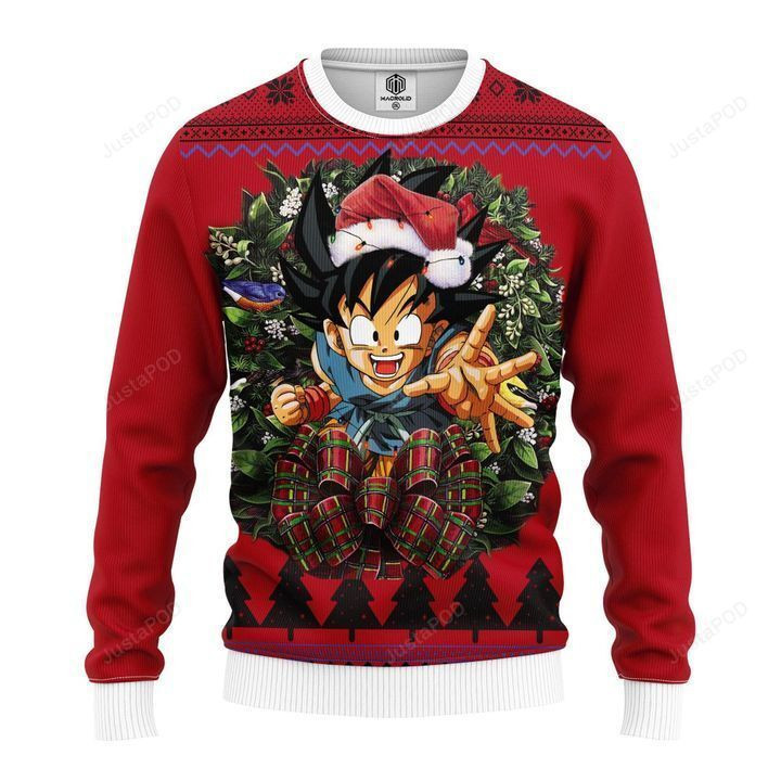 Goku Kid Dragon Ball Z Ugly Christmas Sweater Adult 3D Funny Matching for family